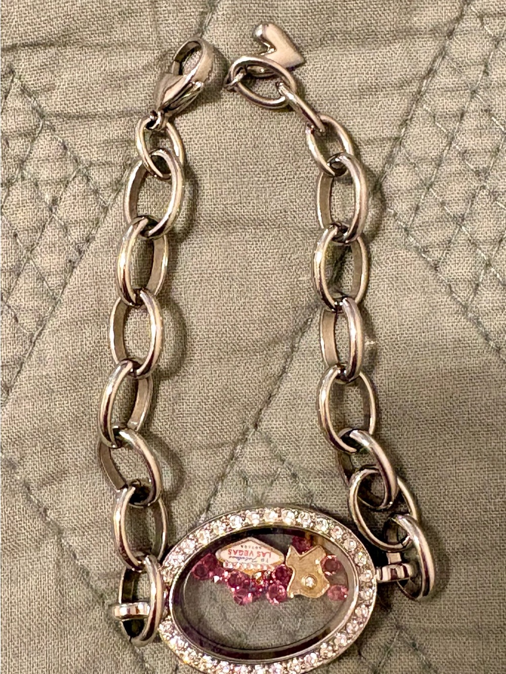 Charm Bracelet with Pink Accents